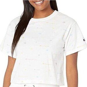 Champion Authentic Women's Cropped Multicolored 90's Style T-Shirt Size XL